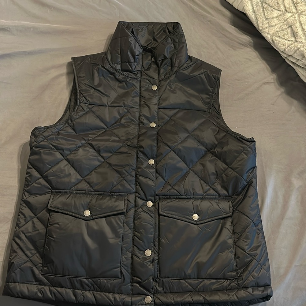 NWT black quilted vest